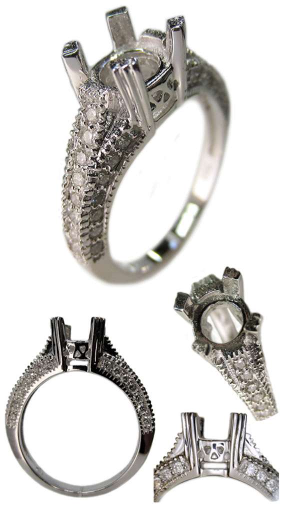 18kt white gold diamond ring mounting