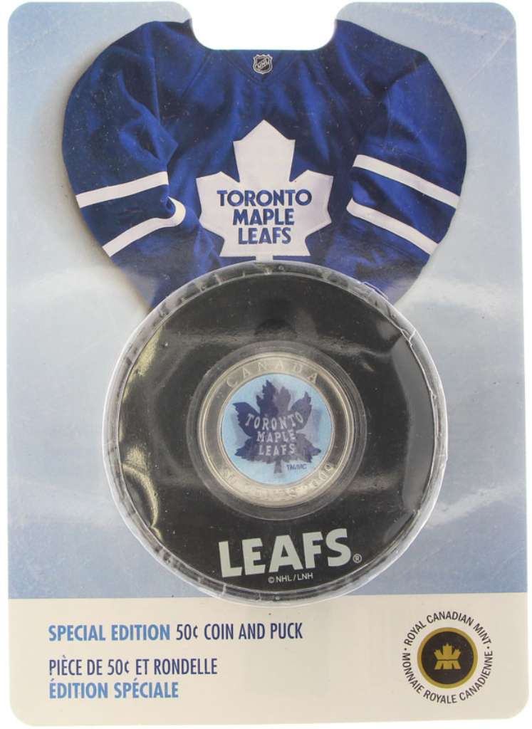 Canada Base Metal 2009 50 Cents Toronto Maple Leafs - NHL Series, Coin in Puck SP