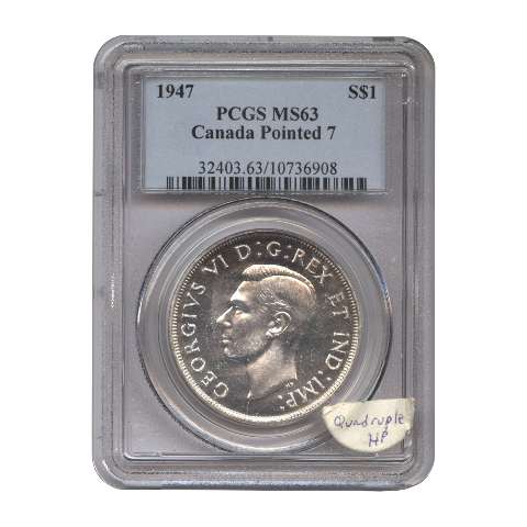 fullMatchVisible1947 Pointed 7 (Quadruple HP, not indicated on holder)MS63PCGS #2