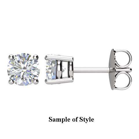 18kt white gold diamond stud earring
