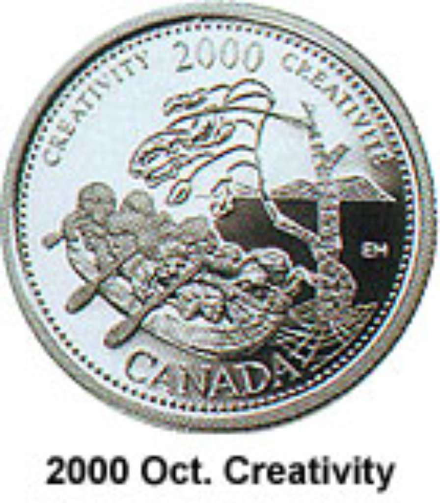 Canada Base Metal 2000 25 Cents October, Creativity - Millenium 2000 BU