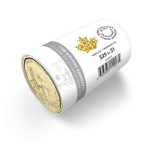 fullMatchVisible2022 "175'th Anniversary of the Birth of Alexander Graham Bell" RCM Special Wrap Roll of $25 Face Value$1