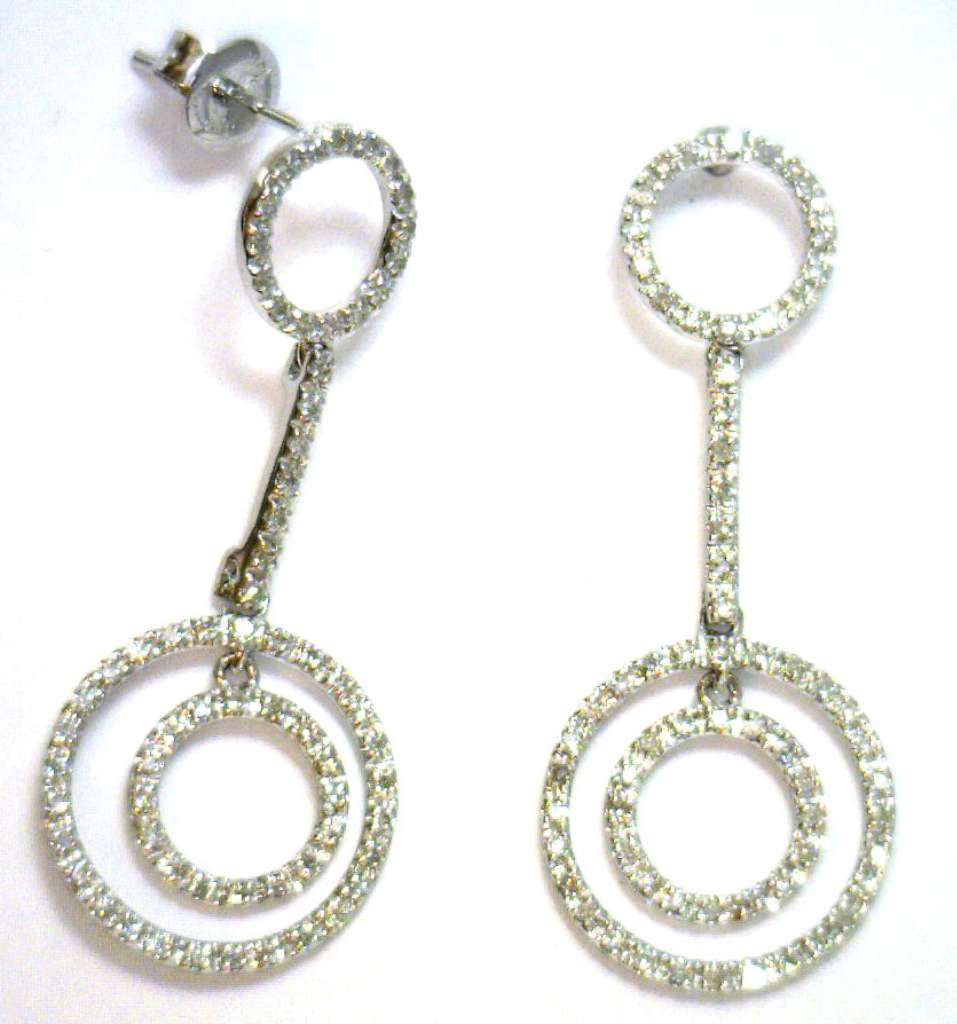 14kt white gold diamond earrings