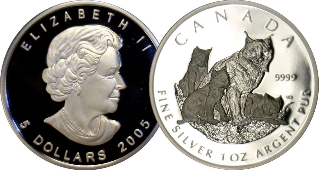 Canada Silver 2005 Set Canada Lynx, 4-coins 1.85oz, .9999