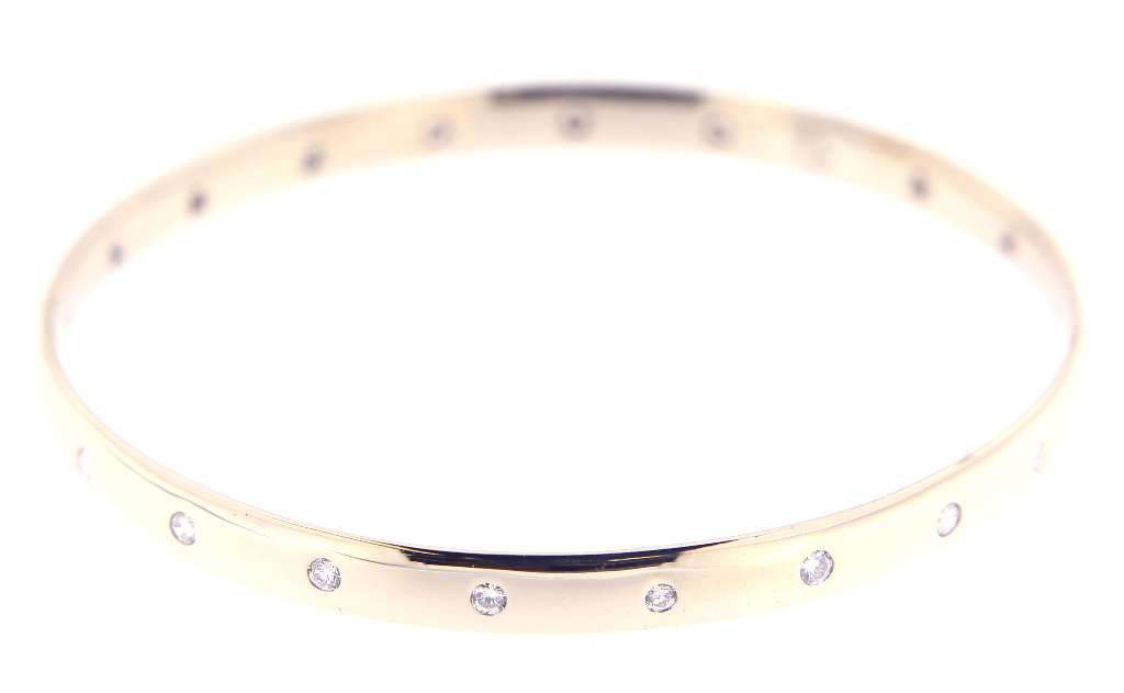 10kt white gold diamond bangle