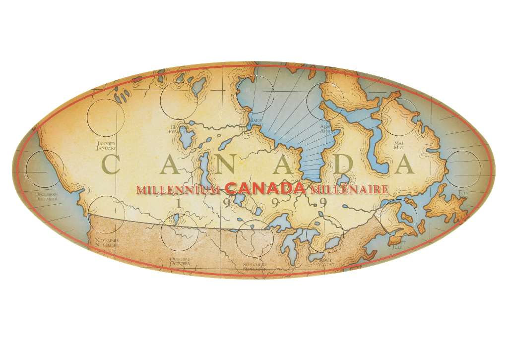 J&M 1999 Oval board for 12 Millennium 25c Coins