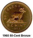 fullMatchVisibleToken Bighorn sheepBronze planchet 10 issued